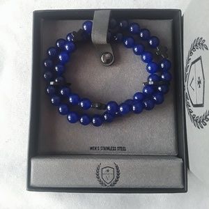 Blue beaded bracelet